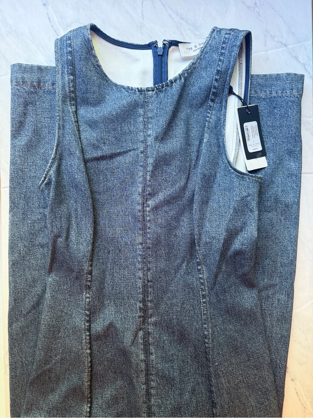 rag & bone Blue Denim Midi Dress